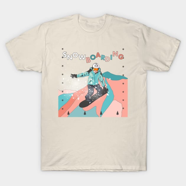 Snowboarding T-Shirt by Mimie20